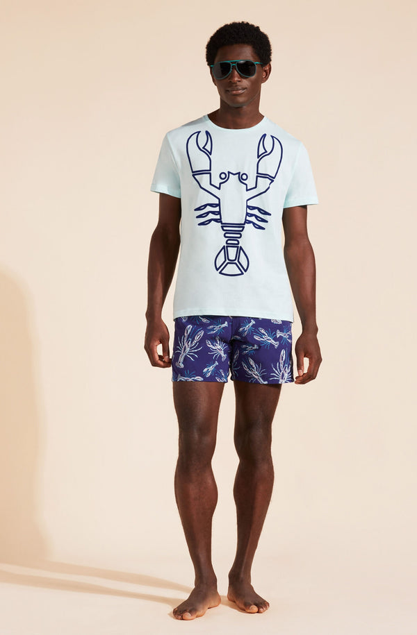 VILEBREQUIN Men Organic Cotton T-Shirt Placed Flocked Lobster