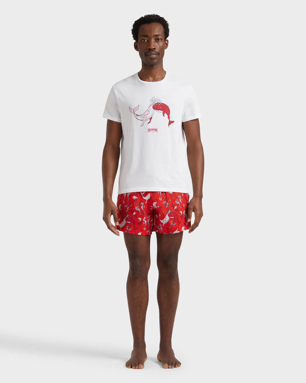 VILEBREQUIN Men Organic Cotton Tee Shirt Whales Love