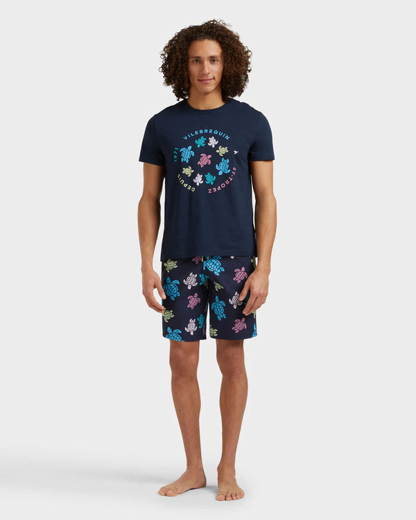 VILEBREQUIN Men Cotton T-Shirt Tortues Multicolor