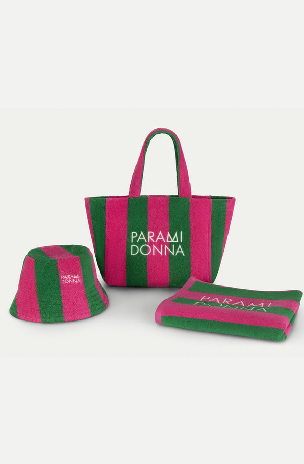 PARAMIDONNA Women Medium Tote Bag Fuchsia Emerald