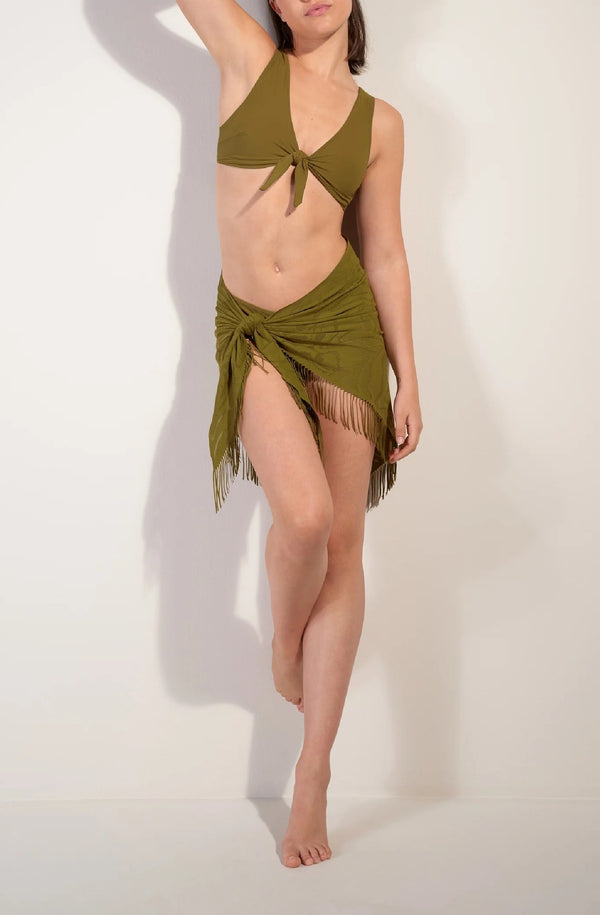 PAIN de SUCRE Women Trudy Bronze Lace Fringed Pareo