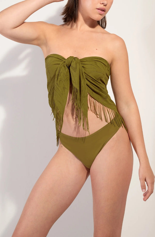 PAIN de SUCRE Women Trudy Bronze Lace Fringed Pareo