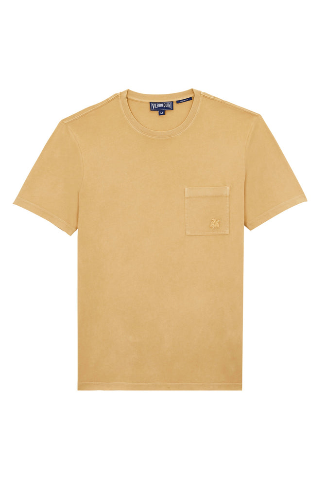 VILEBREQUIN Men Solid Organic Cotton T-Shirt Natural Colors