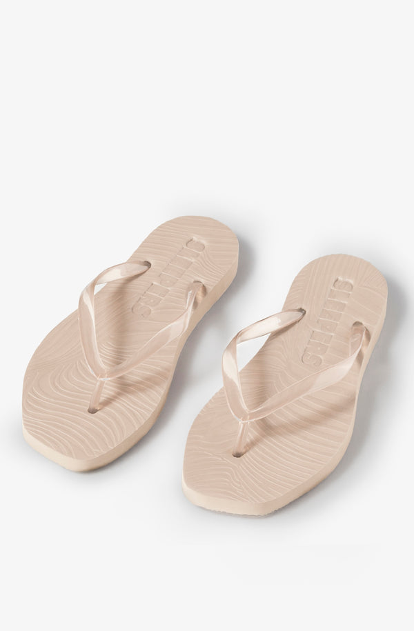 SLEEPERS Women Tapered Eggnog Transparent Flip Flops