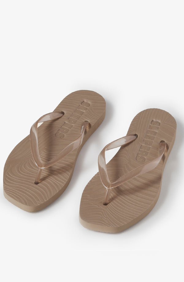 SLEEPERS Women Tapered Sand Transparent Flip Flops
