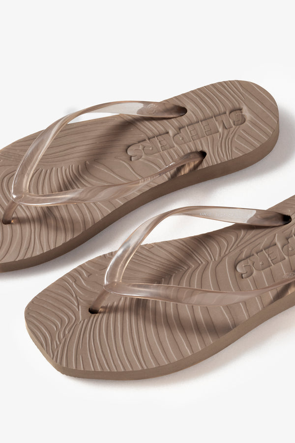 SLEEPERS Women Tapered Sand Transparent Flip Flops