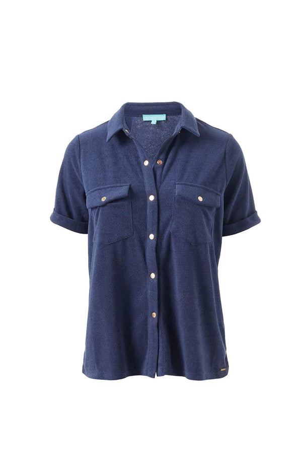 MELISSA ODABASH  Women Tori Navy Button Shirt