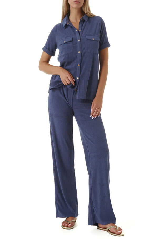 MELISSA ODABASH  Women Tori Navy Button Shirt