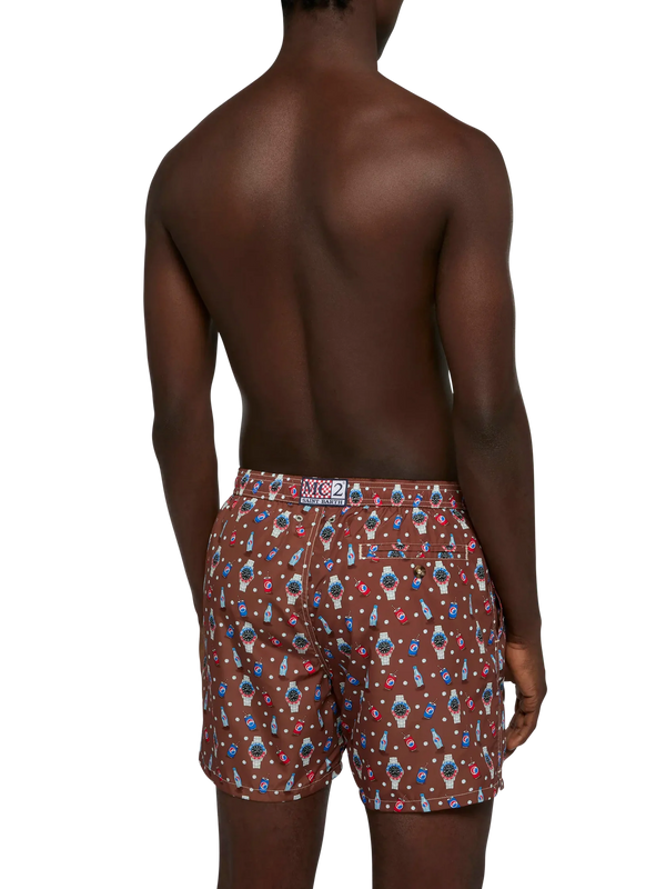 MC2 SAINT BARTH Men Lightweight Swim Shorts Lighting Micro Fantasy Watch Print