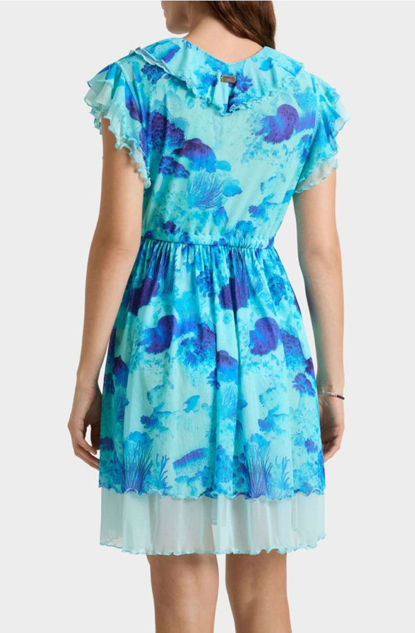 VILEBREQUIN Women V-Neckline Ruffle Short Dress Coral Reef