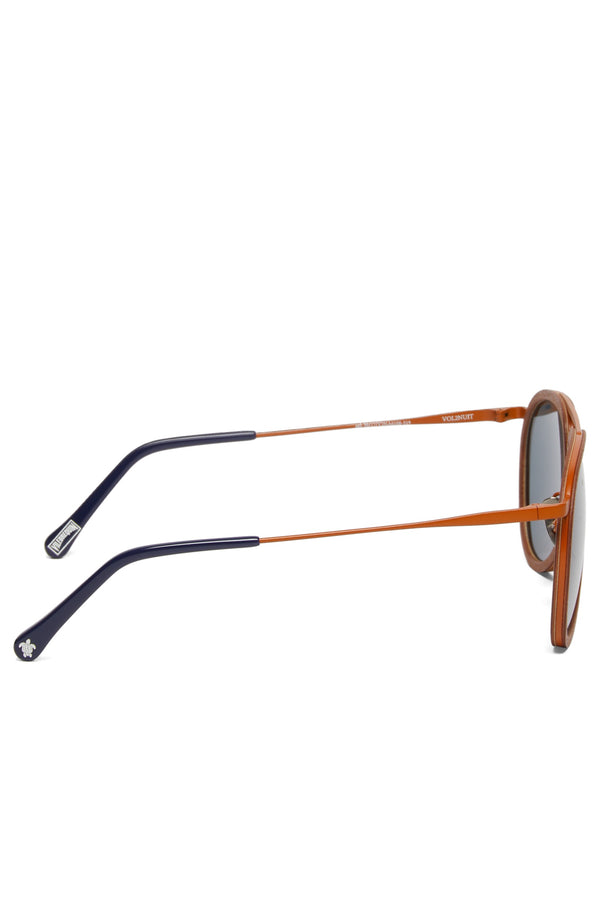 VILEBREQUIN Unisex Wood Aviator Sunglasses Solid - VBQ x Shelter