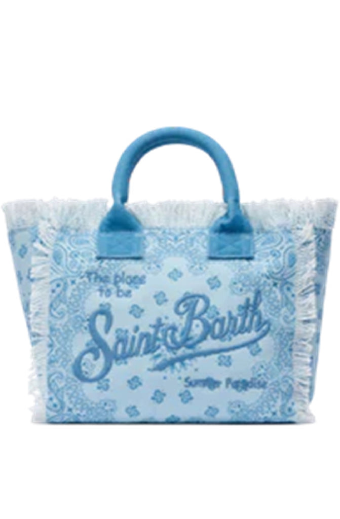 MC2 SAINT BARTH Vanity Cotton Canvas Tote Bag Bandanna Round print