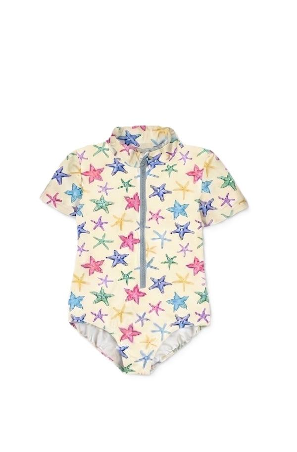 MC2 SAINT BARTH Girls Short Sleeve One-Piece Swimsuit Starfish Reef