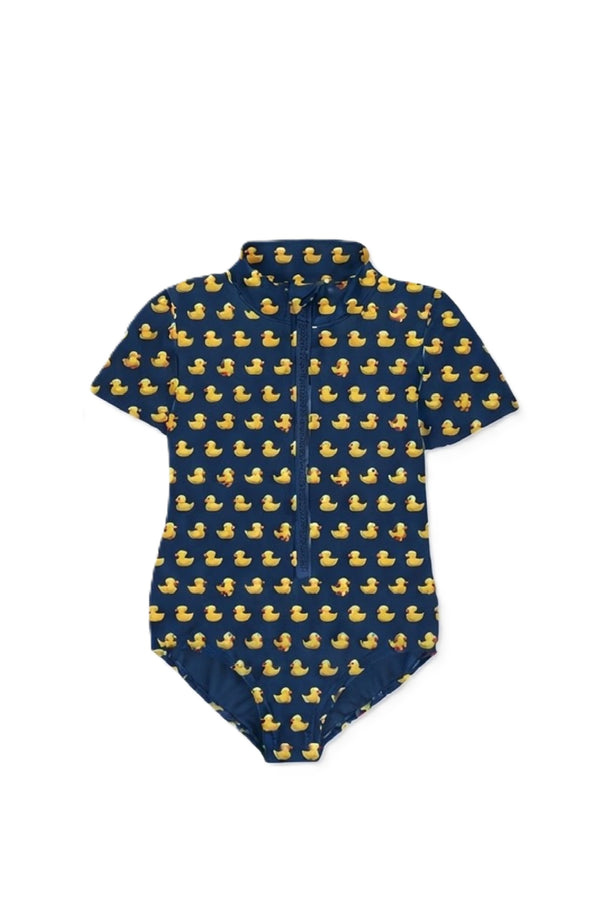 MC2 SAINT BARTH Girls Short Sleeve One-Piece Swimsuit Ducky