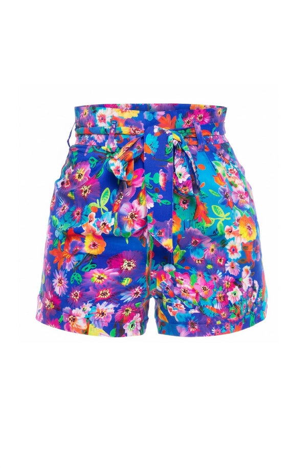 LULI FAMA Women Water Blossoms Tie waist Bermuda Shorts