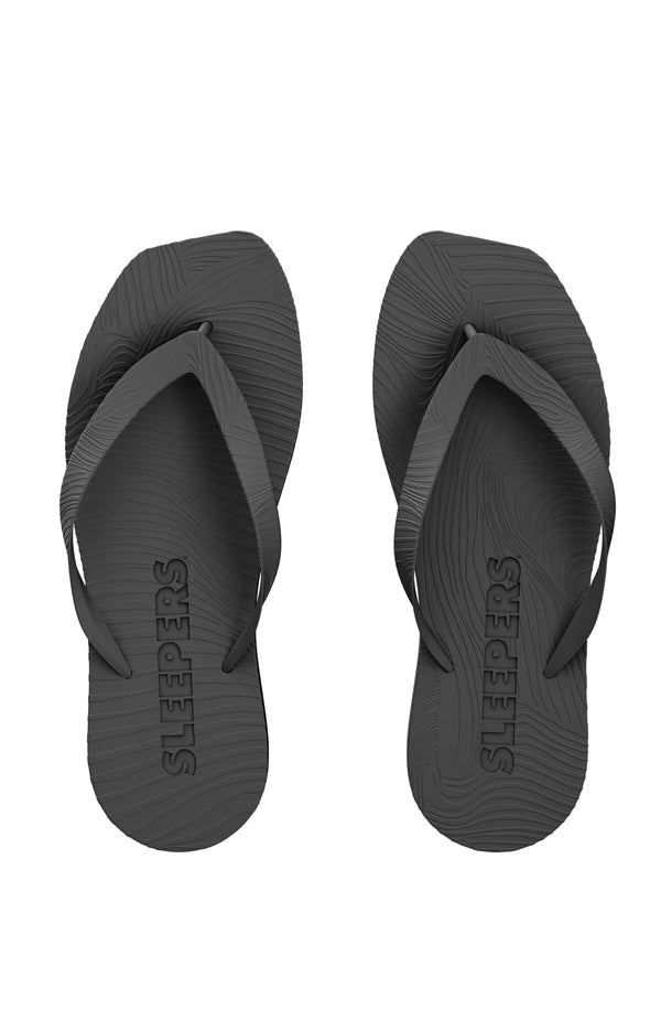 SLEEPERS Women High Platform Black Flip Flops