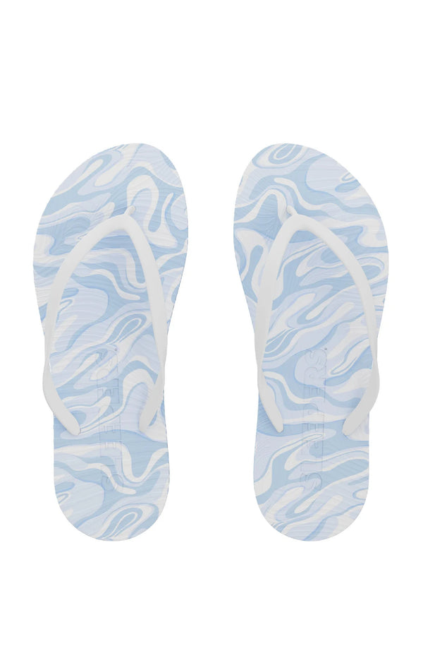 SLEEPERS Women Slim Blue Swirl Flip Flops