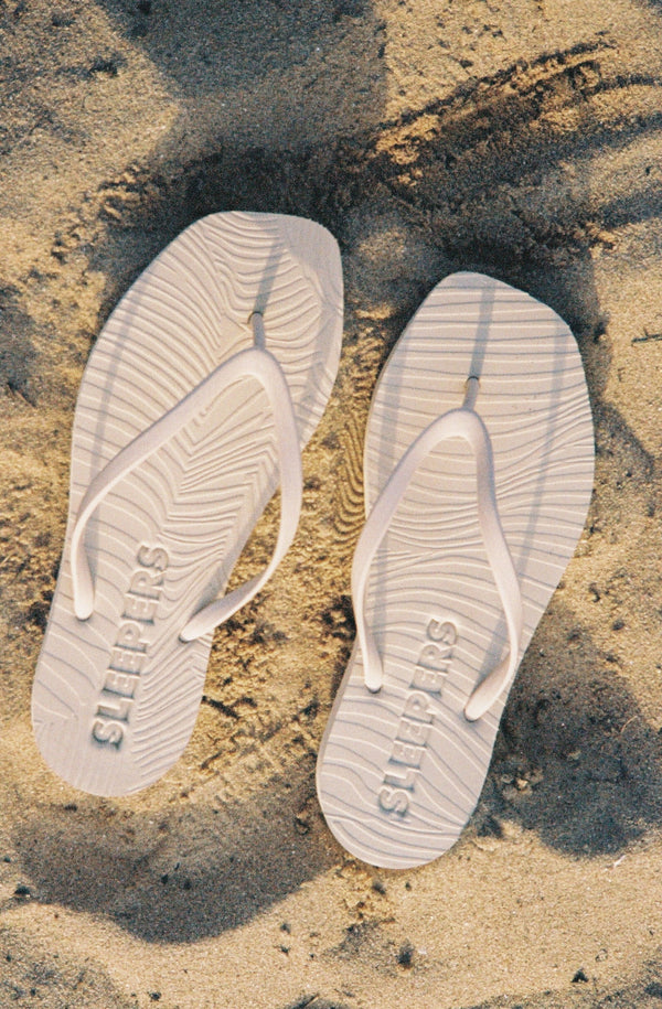 SLEEPERS Women Tapered Beige Flip Flops