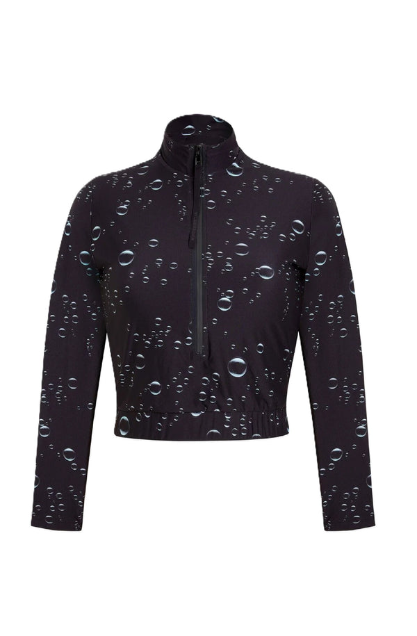 VILEBREQUIN Women Full Zip Crop Top Rashguard Bubble 3D