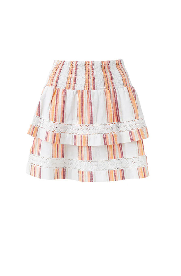 MELISSA ODABASH Women Barbara Sunset Stripe Ruffled Skirt