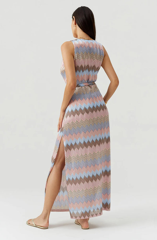 MELISSA OSABASH Women Bria Zigzag Stripe Maxi Knit Dress