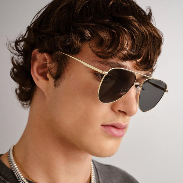 LE SPECS Unisex The Duke Gold Aviator Sunglasses