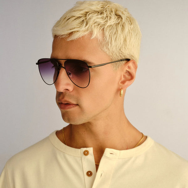 LE SPECS Unisex The Duke Matte Black Aviator Sunglasses