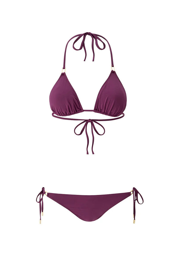 MELISSA ODABASH Women Cancun Bordeaux Triangle Bikini