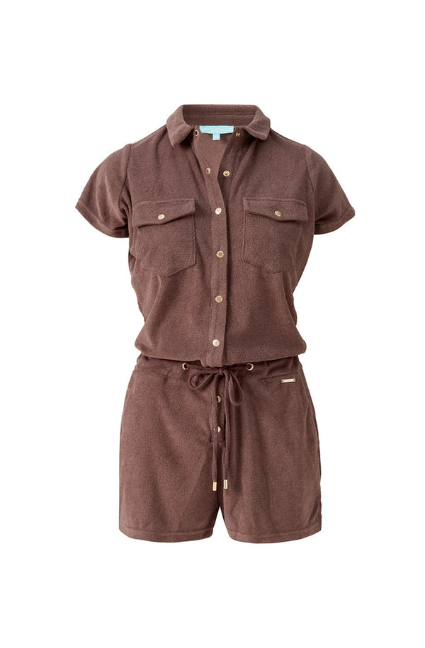 MELISSA ODABASH Women Cheryl Coffee Playsuit