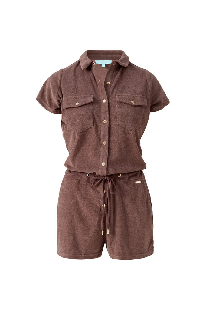 MELISSA ODABASH Women Cheryl Coffee Playsuit