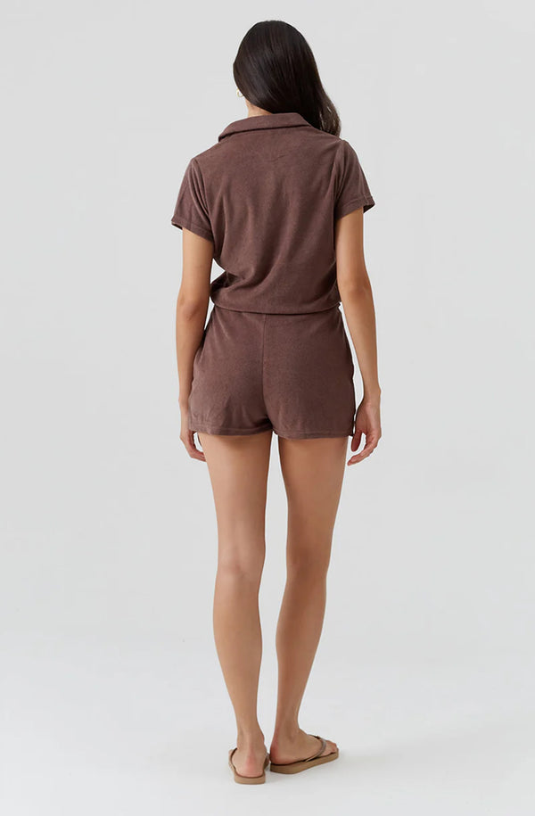 MELISSA ODABASH Women Cheryl Coffee Playsuit