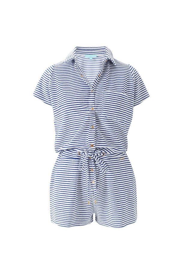 MELISSA ODABASH Women Cheryl Navy Stripe Playsuit
