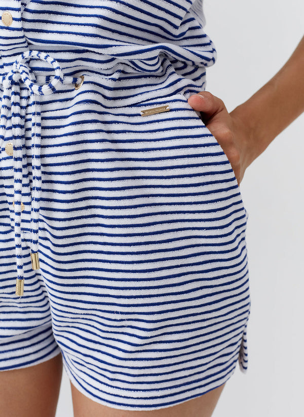 MELISSA ODABASH Women Cheryl Navy Stripe Playsuit