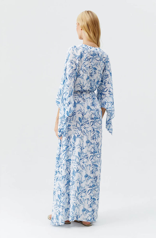 MELISSA ODABASH Women Edith Blue Leaf Long Dress