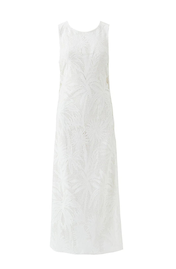 MELISSA ODABASH Women Jada White Long Lace Up Knit Dress