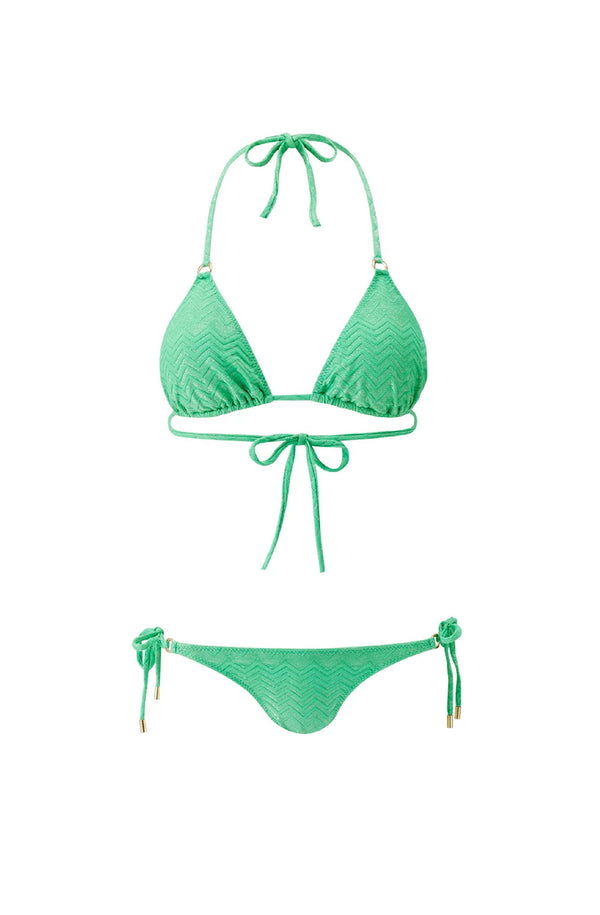 MELISSA ODBASH Women Key West Zigzag Green Tie Side Bikini