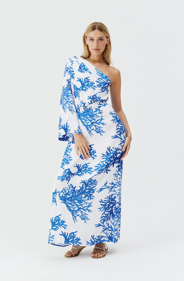 MELISSA ODABASH Women Lauren Blue Coral Long Dress