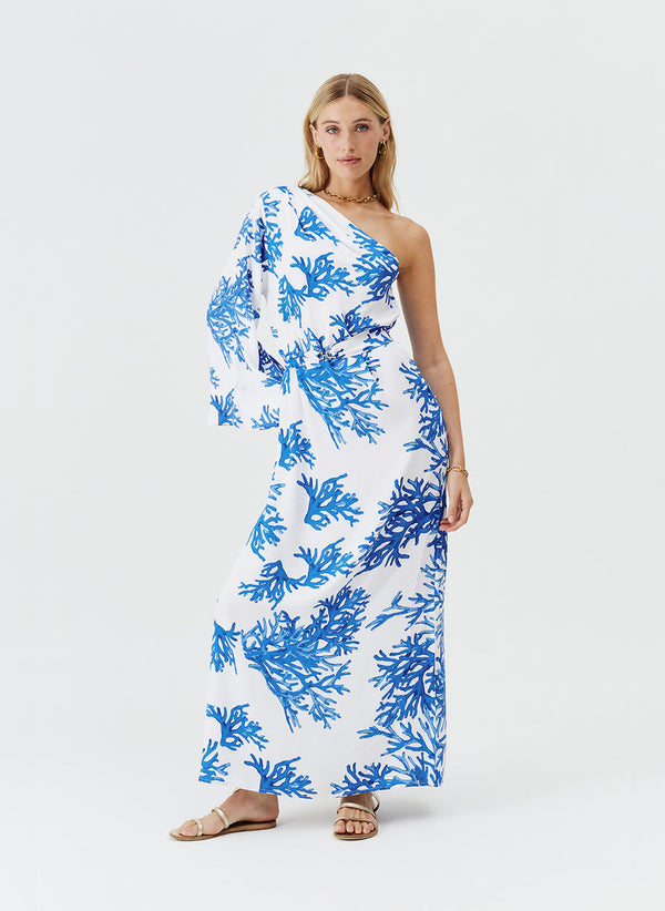 MELISSA ODABASH Women Lauren Blue Coral Long Dress