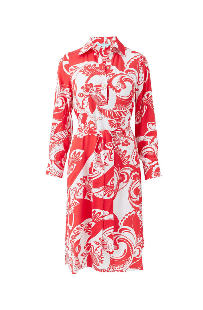 melissa odabash shirt dress MELISSA ODABASH Women Layla Floral Midi Belted Shirt Dress