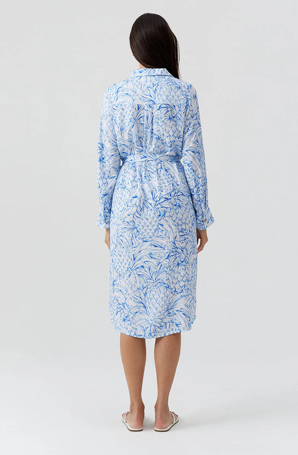 MELISSA ODBASH Women Layla Pineapples Midi Belted Shirt Dress