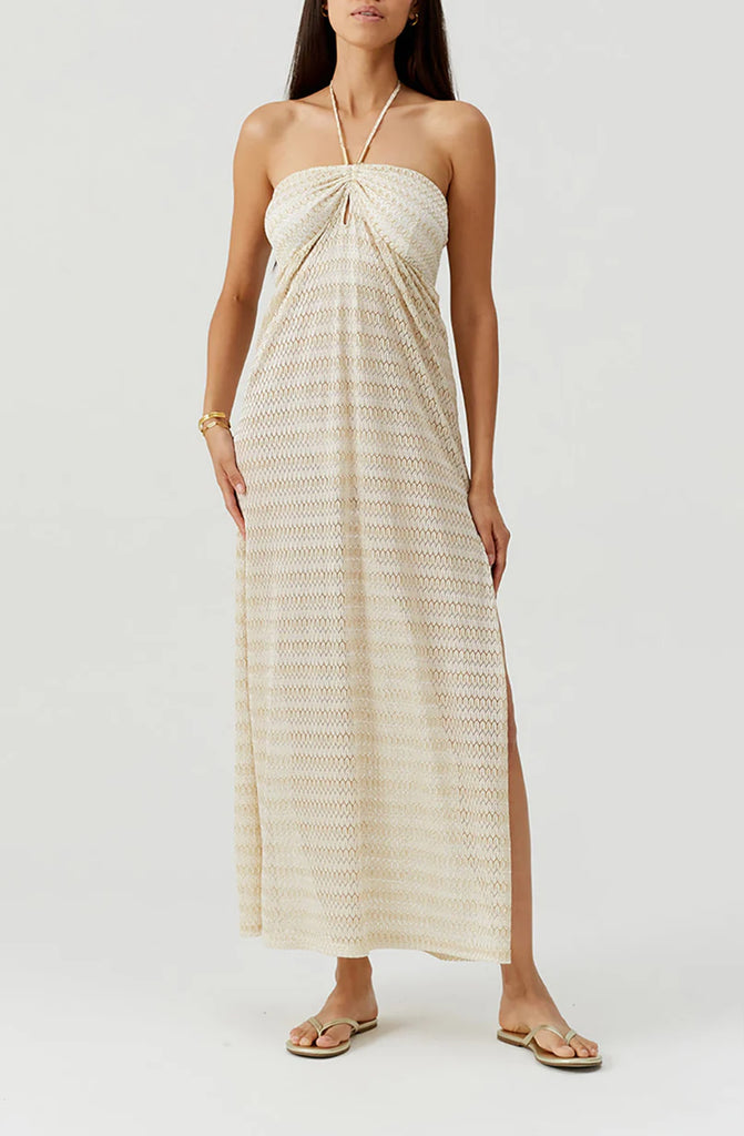 melissa odabash gold dress MELISSA ODABASH Women Mila Gold Long Knit Dress
