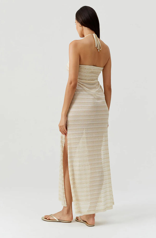 MELISSA ODABASH Women Mila Gold Long Knit Dress