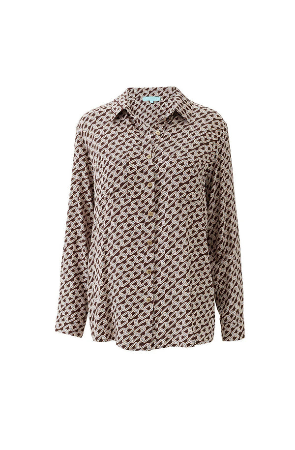 MELISSA ODABASH Women Millie Chain Shirt Long Sleeves
