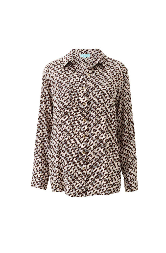 MELISSA ODABASH Women Millie Chain Shirt Long Sleeves