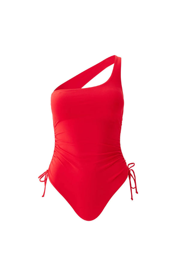 MELISSA ODABASH Women Polynesia Red One-Shoulder Swimsuit