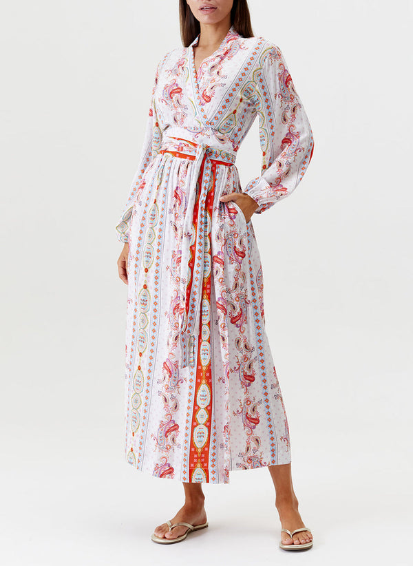 MELISSA ODABASH Women Rachel Menagerie Wrap Long Dress