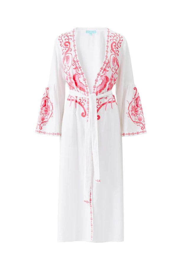 MELISSA ODABASH Women Romilly White Pink Kaftan