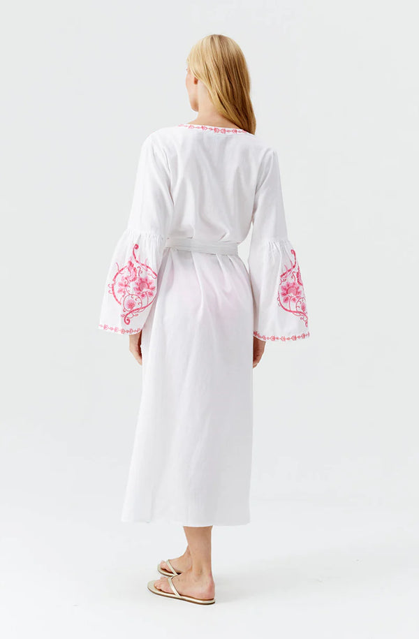 MELISSA ODABASH Women Romilly White Pink Kaftan