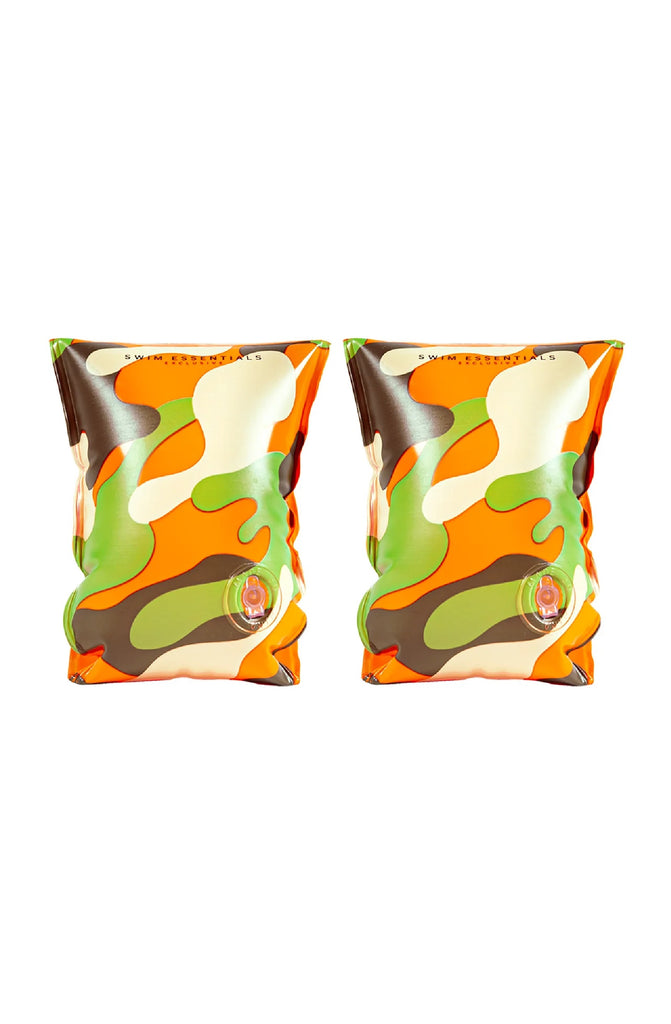 SWIM ESSENTIALS Orange Camouflage Inflatable Swimming Armbands 2-6 Years