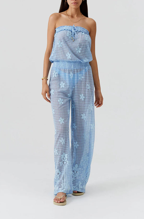 MELISSA ODABASH Women Viv Oasis Bandeau Lace Jumpsuit